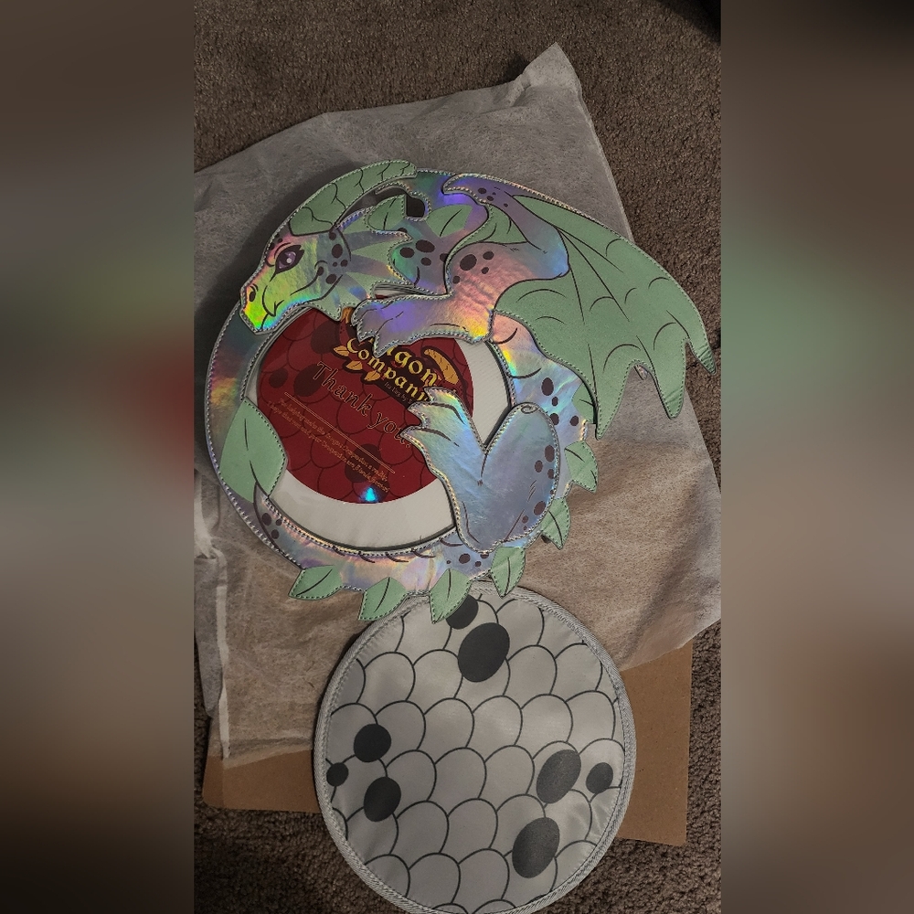 Straya obscura Silver Holographic Dragon Ita Backpack Bag Purse RESERVED